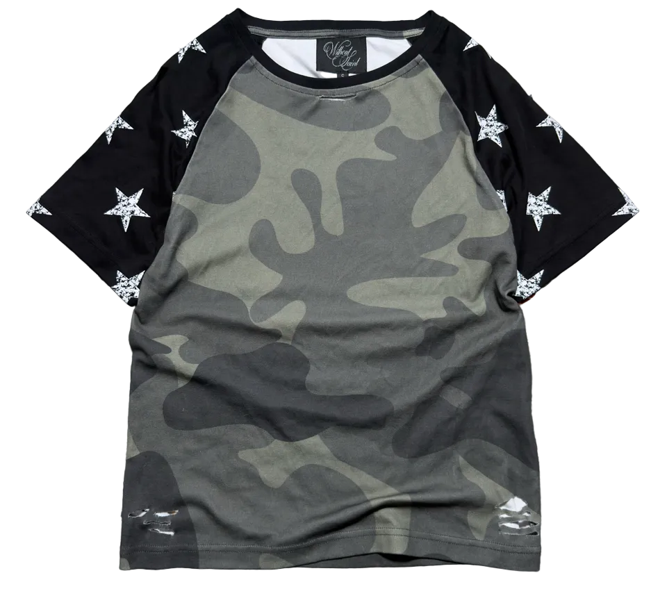 "raglan stars" tee (camo)