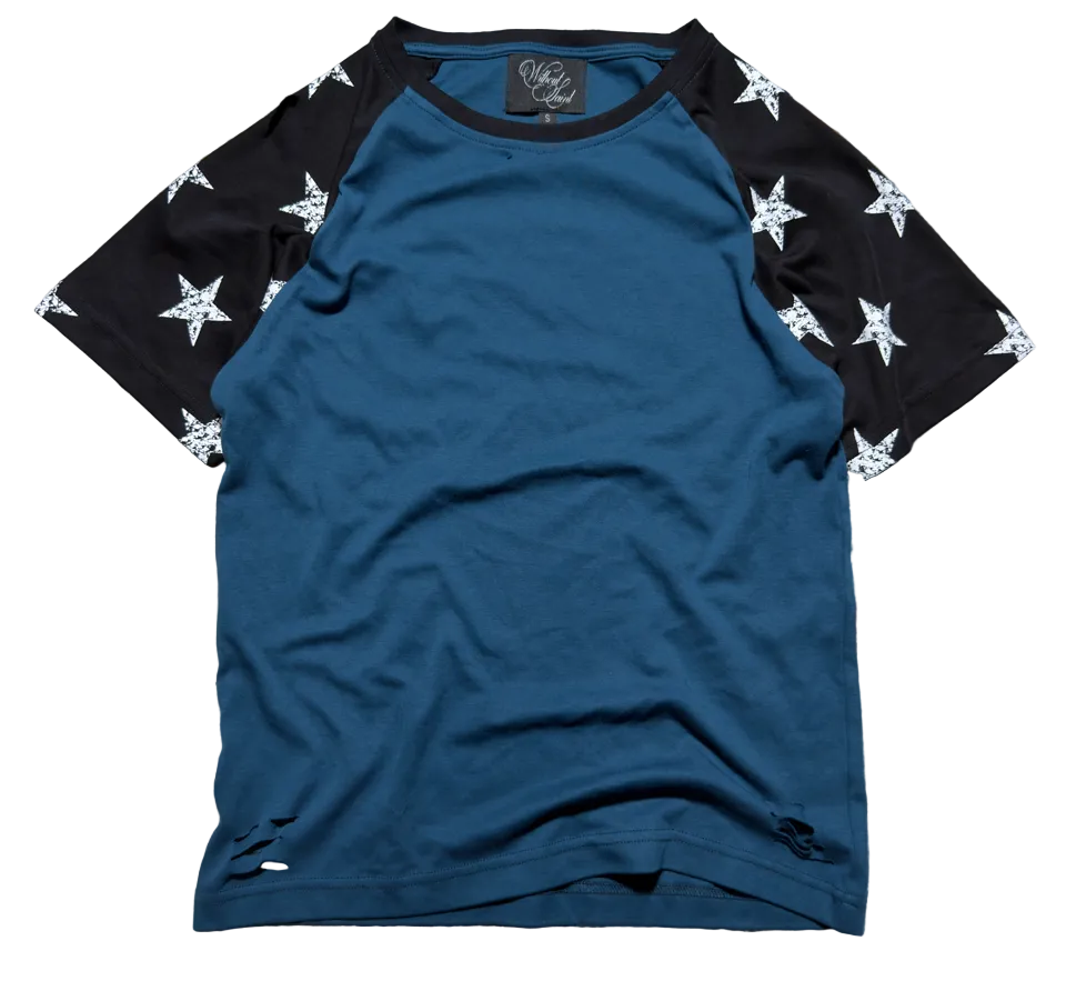 "raglan stars" tee (blue)