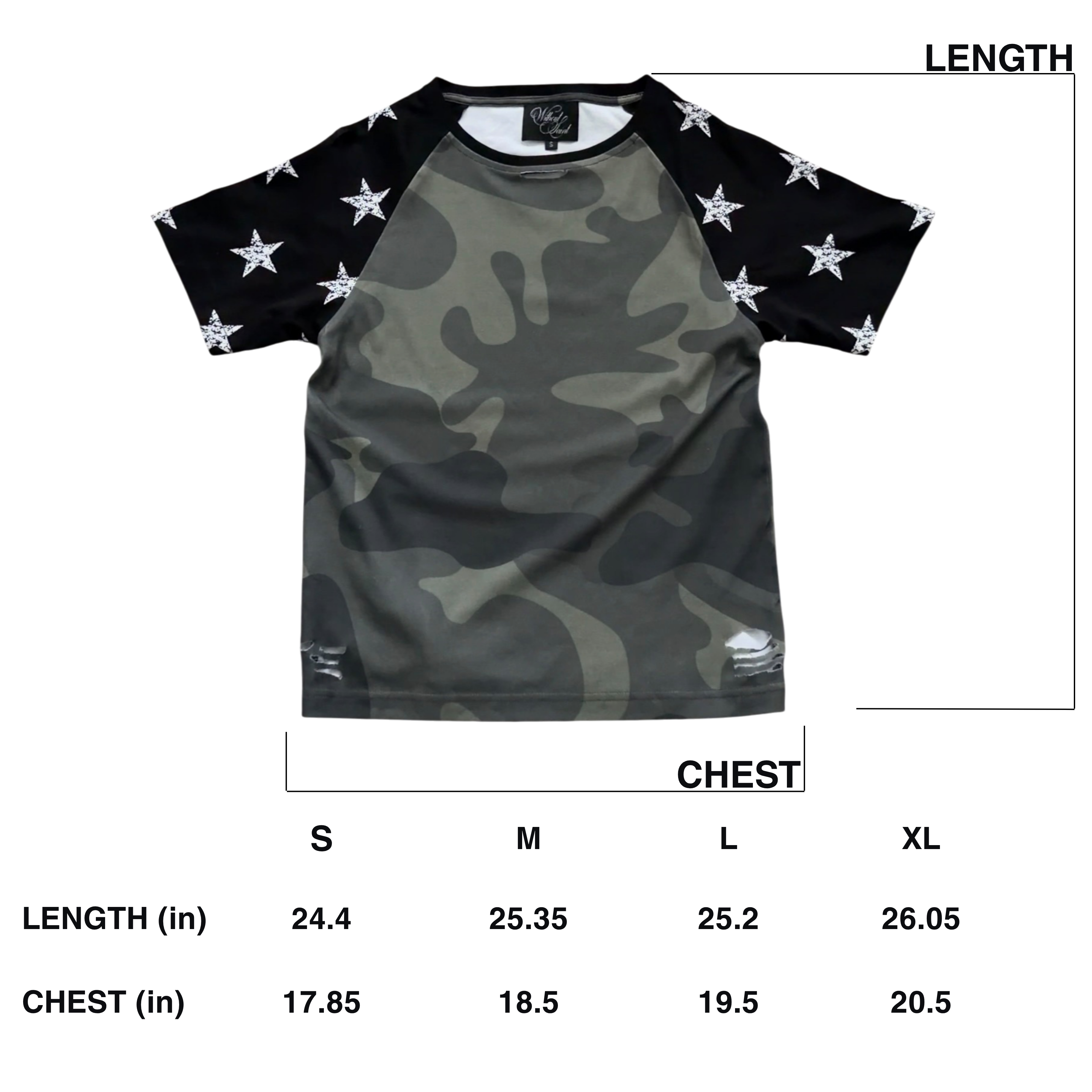 "raglan stars" tee (camo)