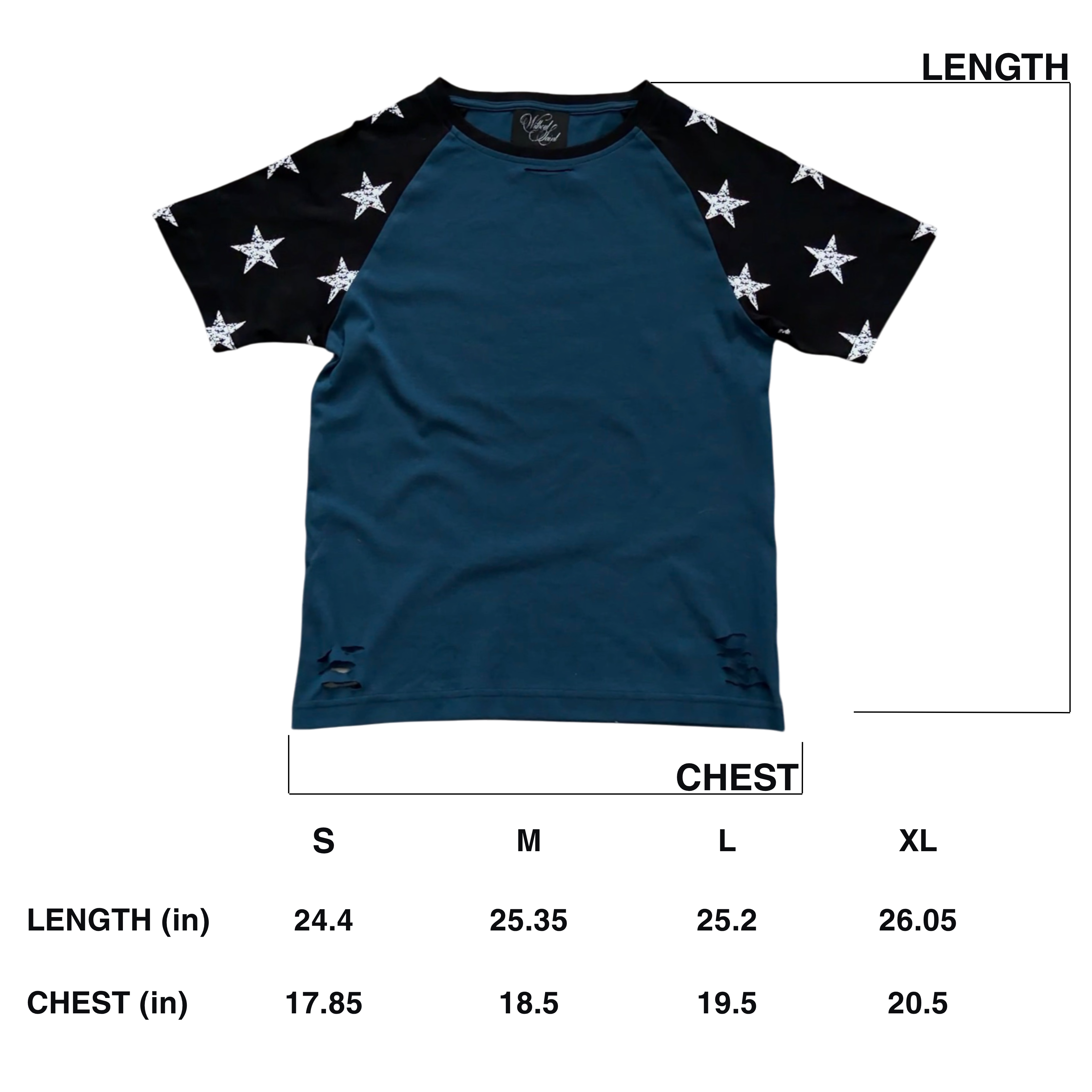 "raglan stars" tee (blue)